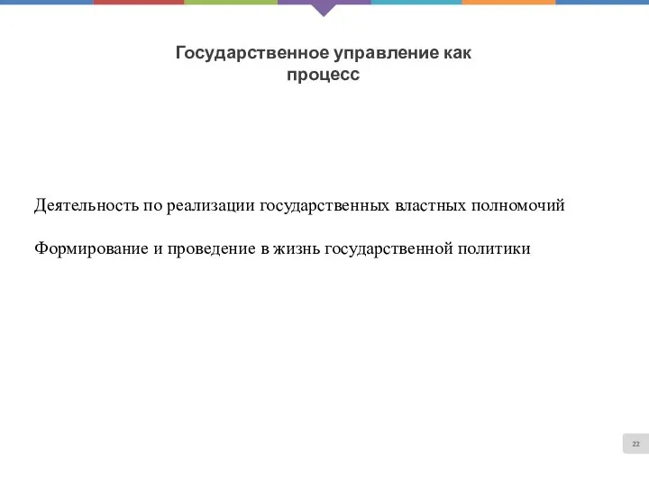 Государственное управление как процесс Деятельность по реализации государственных властных полномочий Формирование