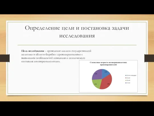 Определение цели и постановка задачи исследования Цель исследования – проведение анализа