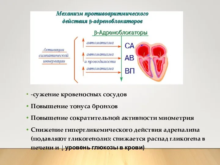 -сужение кровеносных сосудов Повышение тонуса бронхов Повышение сократительной активности миометрия Снижение