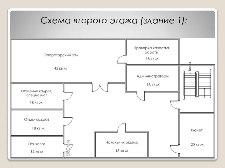 Схема второго этажа (здание 1):