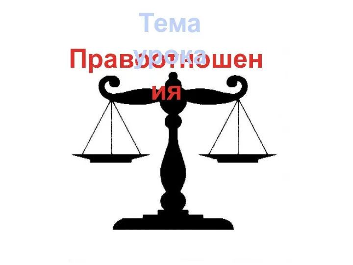 Правоотношения Тема урока