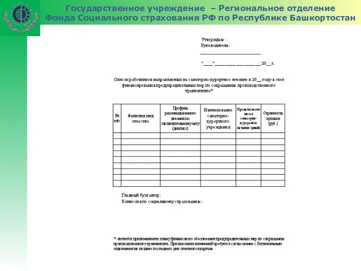 Государственное учреждение – Региональное отделение Фонда Социального страхования РФ по Республике Башкортостан