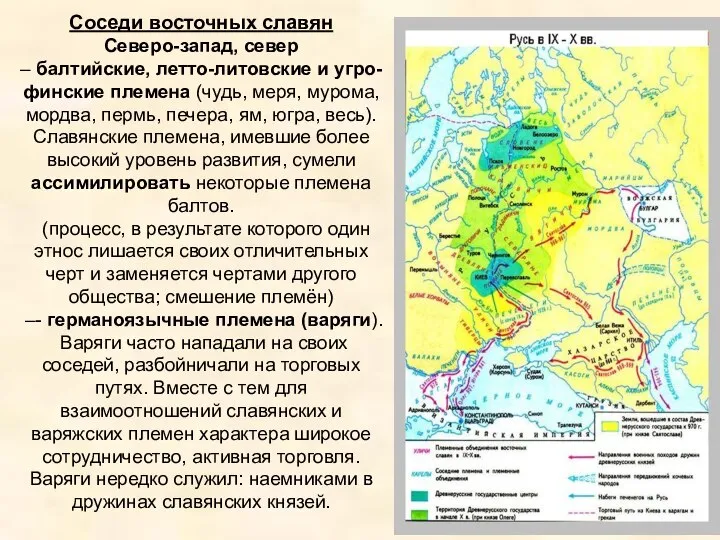 Соседи восточных славян Северо-запад, север – балтийские, летто-литовские и угро-финские племена