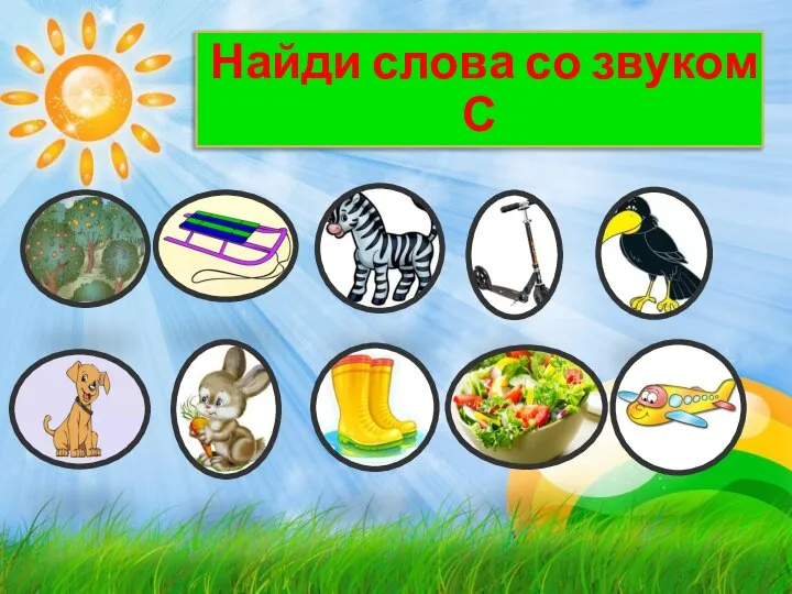 Найди слова со звуком С