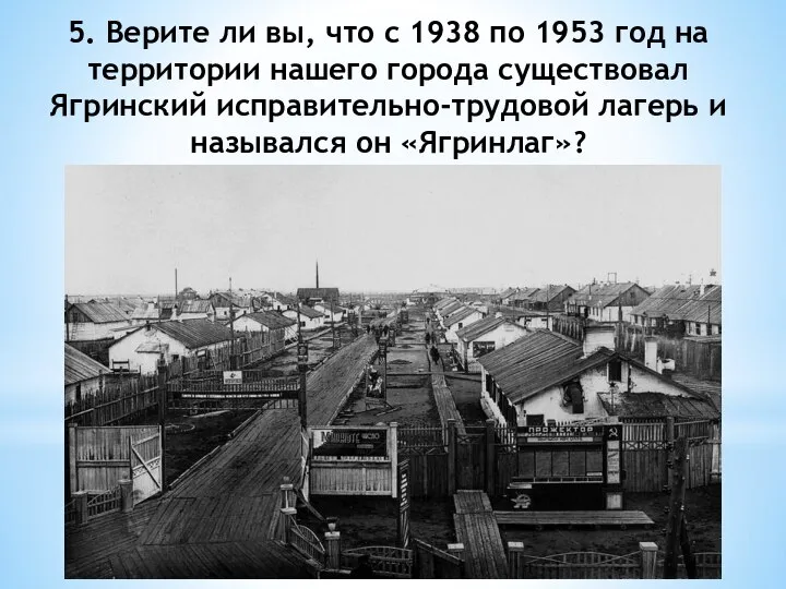 5. Верите ли вы, что с 1938 по 1953 год на