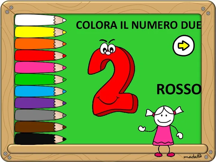 ROSSO COLORA IL NUMERO DUE