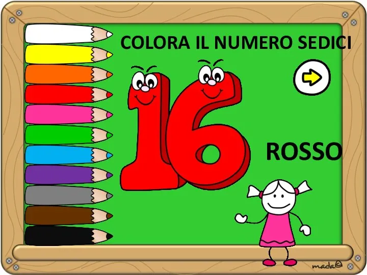 ROSSO COLORA IL NUMERO SEDICI