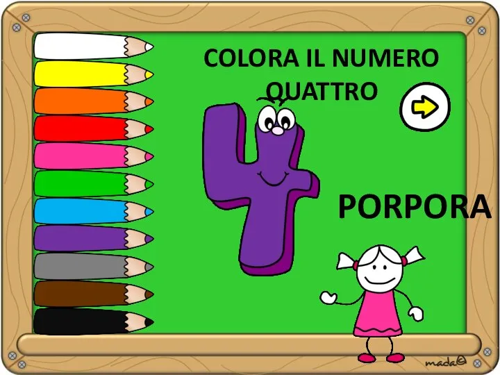 PORPORA COLORA IL NUMERO QUATTRO