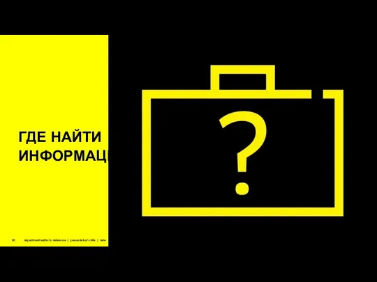 department/author’s reference | presentation’s title | date ГДЕ НАЙТИ ИНФОРМАЦИЮ?