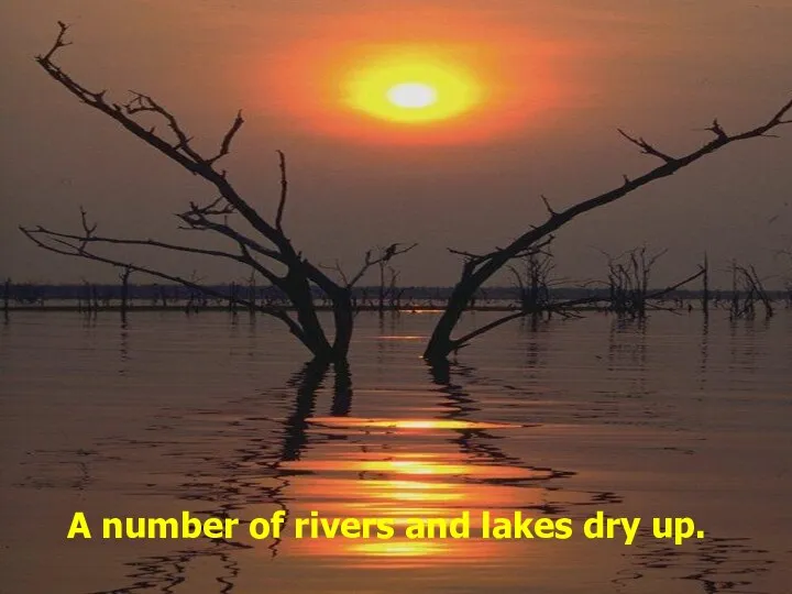 A number of rivers and lakes dry up.