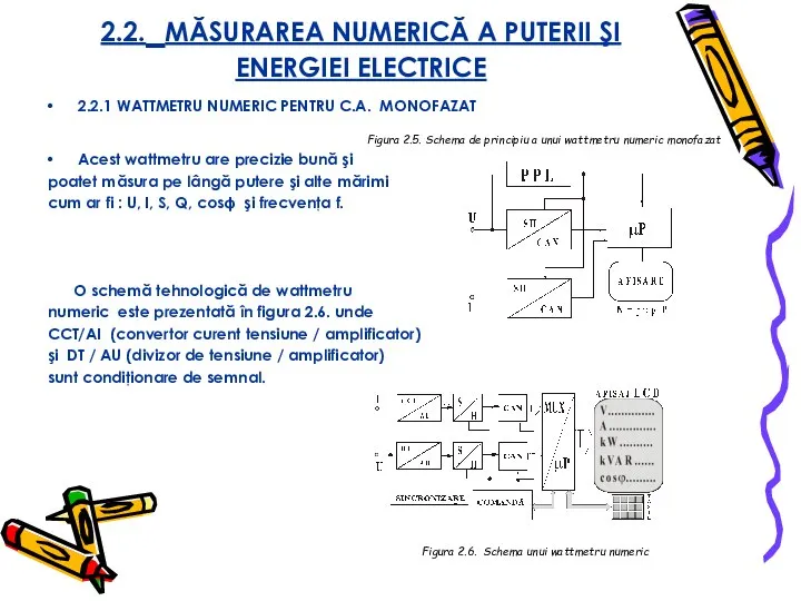 2.2. MĂSURAREA NUMERICĂ A PUTERII ŞI ENERGIEI ELECTRICE 2.2.1 WATTMETRU NUMERIC