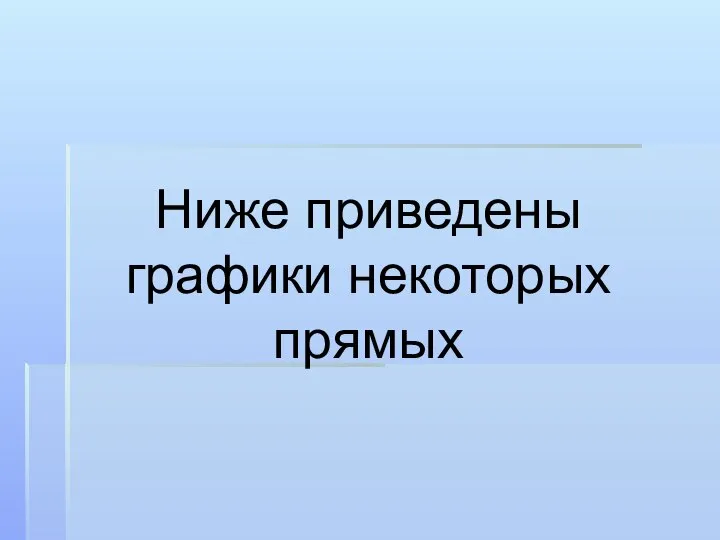 Ниже приведены графики некоторых прямых