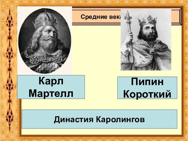 Средние века Карл Мартелл Пипин Короткий Династия Каролингов