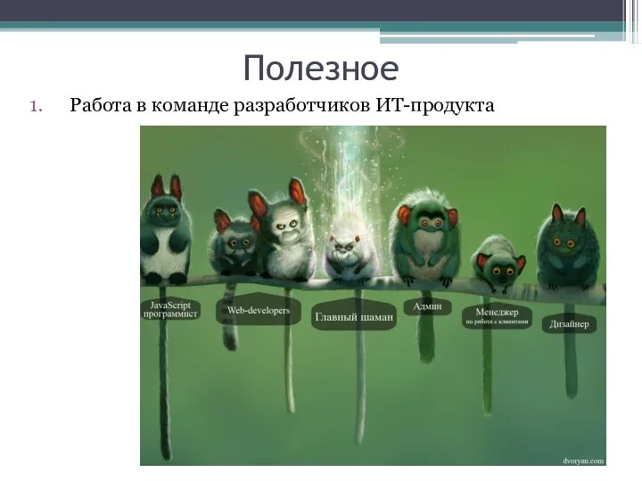 Полезное Работа в команде разработчиков ИТ-продукта