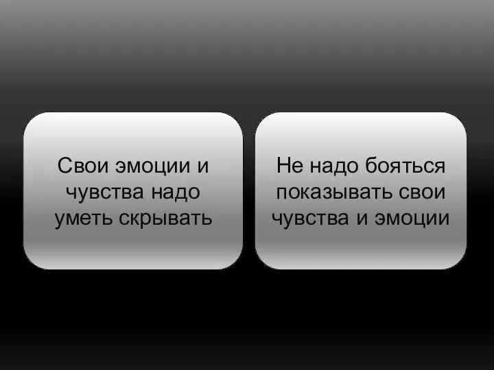 Свои эмоции и чувства надо уметь скрывать Не надо бояться показывать свои чувства и эмоции