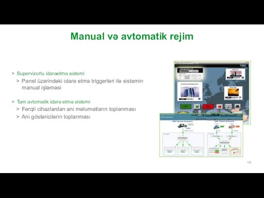 Manual və avtomatik rejim Supervizorlu idarəetmə sistemi Panel üzərindəki idarə etmə