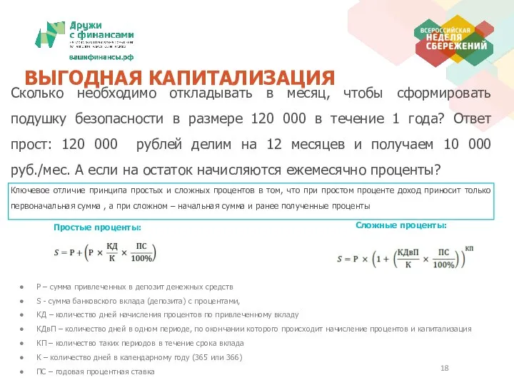 ВЫГОДНАЯ КАПИТАЛИЗАЦИЯ Сколько необходимо откладывать в месяц, чтобы сформировать подушку безопасности