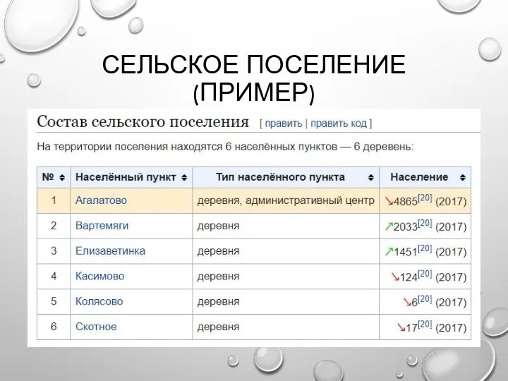 СЕЛЬСКОЕ ПОСЕЛЕНИЕ (ПРИМЕР)