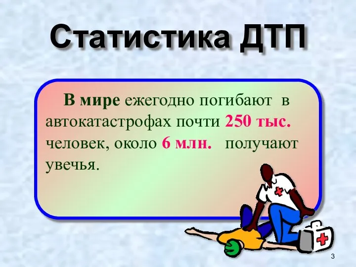 Статистика ДТП В мире ежегодно погибают в автокатастрофах почти 250 тыс.