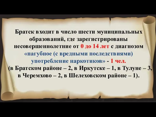 Братск входит в число шести муниципальных образований, где зарегистрированы несовершеннолетние от