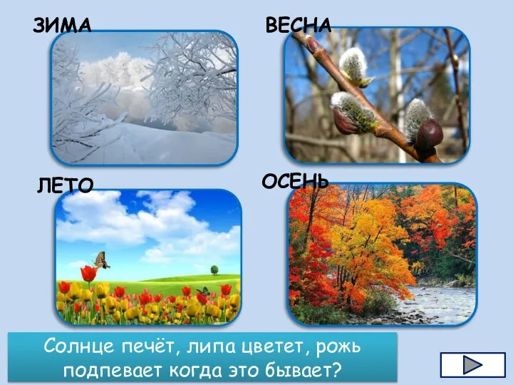 ЛЕТО Солнце печёт, липа цветет, рожь подпевает когда это бывает?