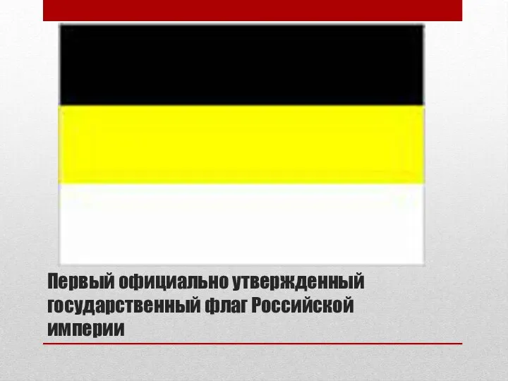 Первый официально утвержденный государственный флаг Российской империи