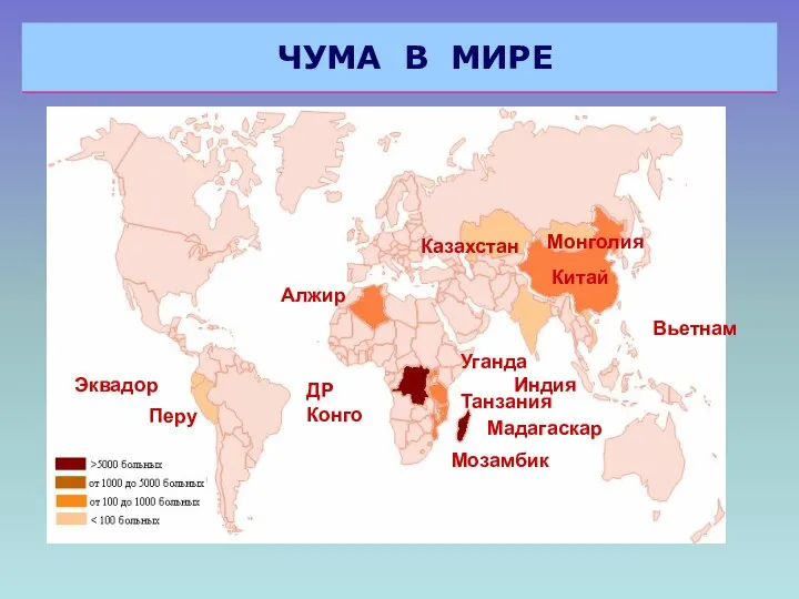 ДР Конго Эквадор Перу Танзания Алжир Уганда Китай Монголия Казахстан Индия Мадагаскар Мозамбик Вьетнам