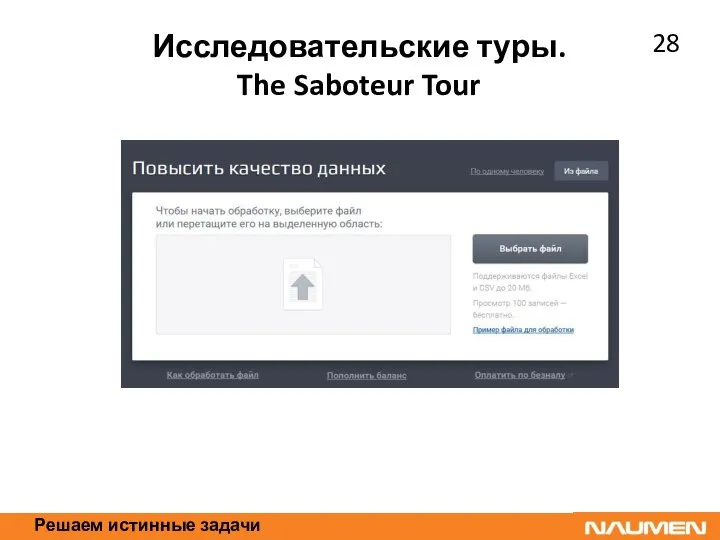 Решаем истинные задачи Исследовательские туры. The Saboteur Tour