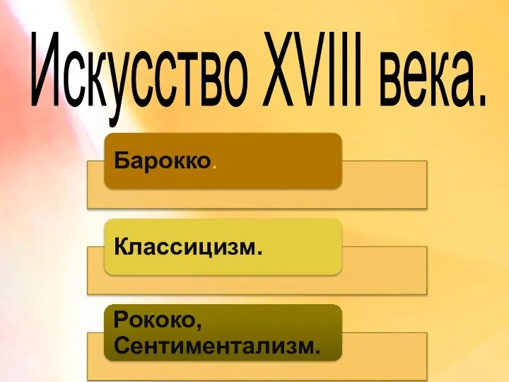 Искусство XVIII века.