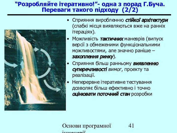 Основи програмної інженерії Сприяння виробленню стійкої архітектури (слабкі місця виявляються вже