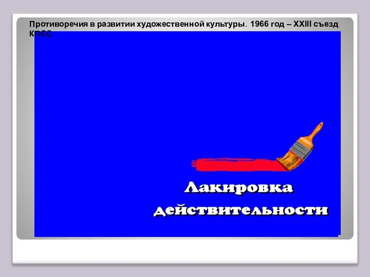 Противоречия в развитии художественной культуры. 1966 год – XXIII съезд КПСС