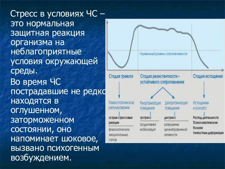 Стресс в условиях ЧС – это нормальная защитная реакция организма на