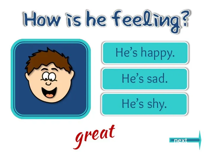 He’s happy. He’s sad. He’s shy. next great