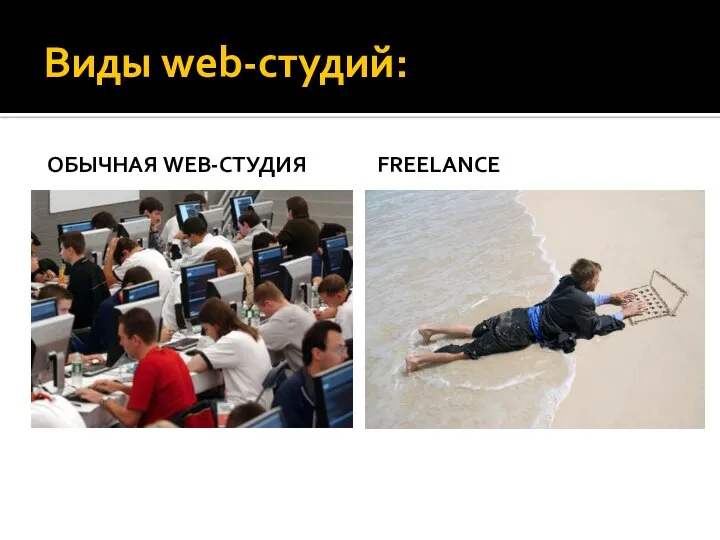 Виды web-студий: ОБЫЧНАЯ WEB-СТУДИЯ FREELANCE