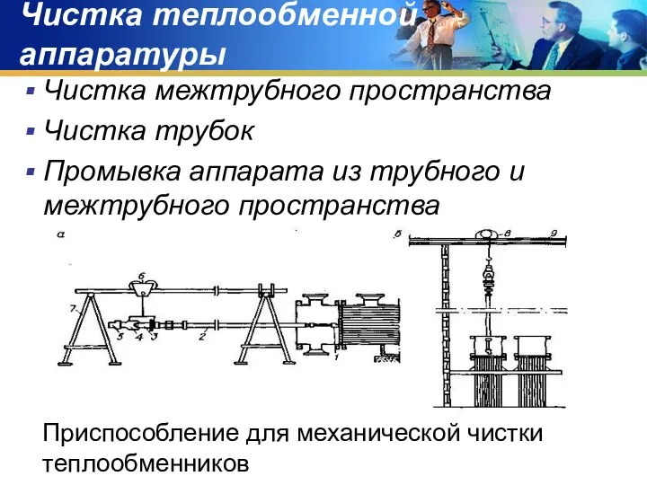 Чистка теплообменной аппаратуры Чистка межтрубного пространства Чистка трубок Промывка аппарата из