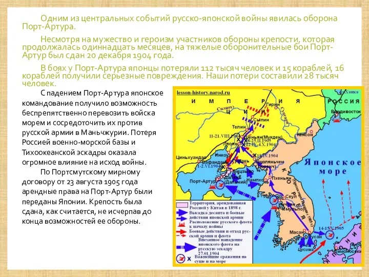 Одним из центральных событий русско-японской войны явилась оборона Порт-Артура. Несмотря на