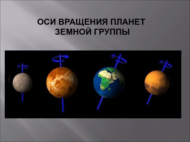 ОСИ ВРАЩЕНИЯ ПЛАНЕТ ЗЕМНОЙ ГРУППЫ