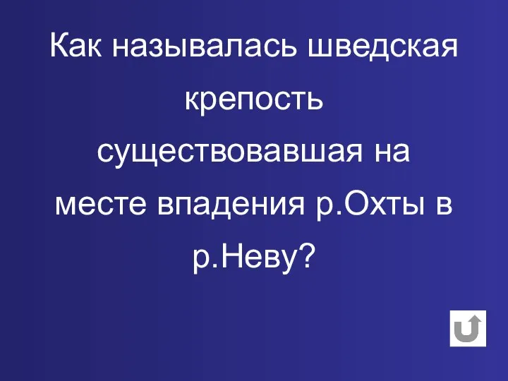 Как называлась шведская крепость существовавшая на месте впадения р.Охты в р.Неву?