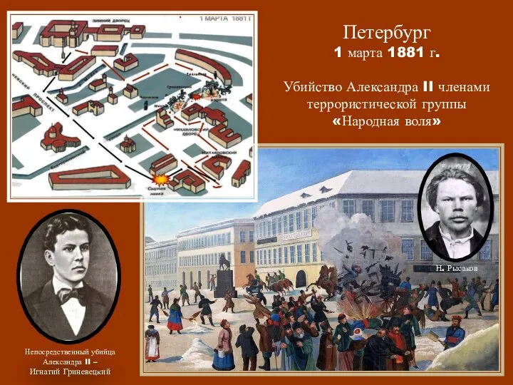 Петербург 1 марта 1881 г. Убийство Александра II членами террористической группы