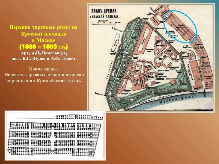 Верхние торговые ряды на Красной площади в Москве (1889 – 1893