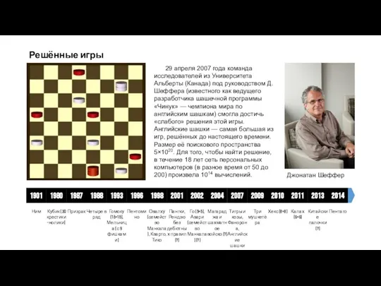 Решённые игры 29 апреля 2007 года команда исследователей из Университета Альберты