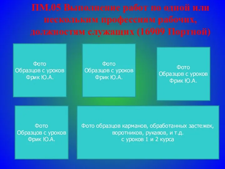 ПМ.05 Выполнение работ по одной или нескольким профессиям рабочих, должностям служащих