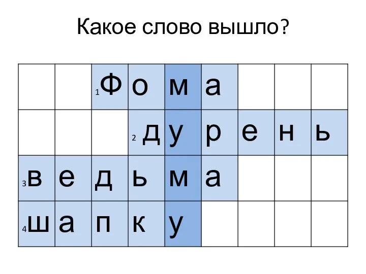 Какое слово вышло?