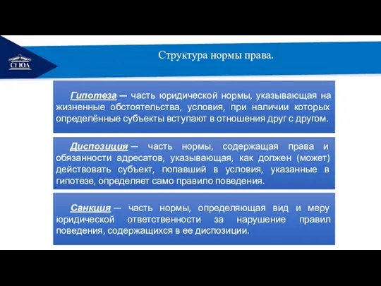 РЕМОНТ Гипотеза — часть юридической нормы, указывающая на жизненные обстоятельства, условия,