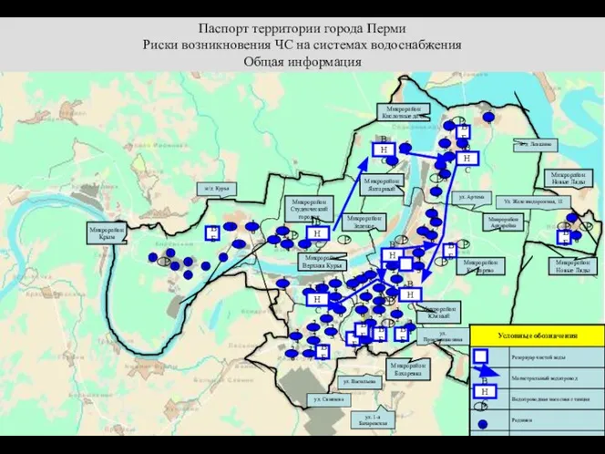 Паспорт территории города Перми Риски возникновения ЧС на системах водоснабжения Общая