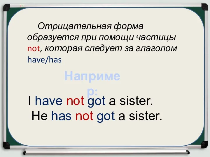 Отрицательная форма образуется при помощи частицы not, которая следует за глаголом