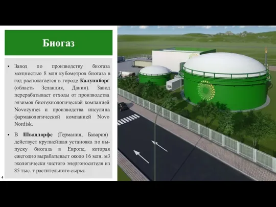 Биогаз Завод по производству биогаза мощностью 8 млн кубометров биогаза в