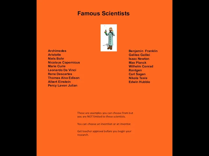 Famous Scientists Archimedes Aristotle Niels Bohr Nicolaus Copernicus Marie Curie Leonardo