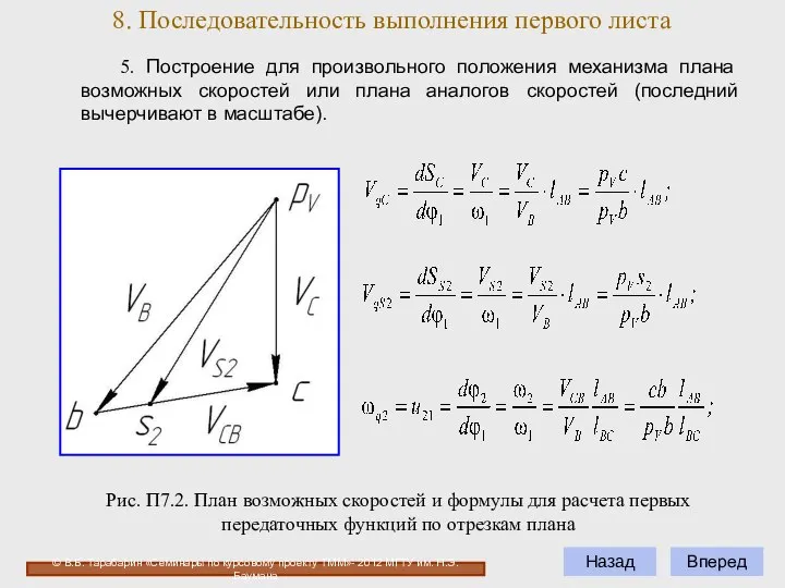 8. Последовательность выполнения первого листа © В.Б. Тарабарин «Семинары по курсовому