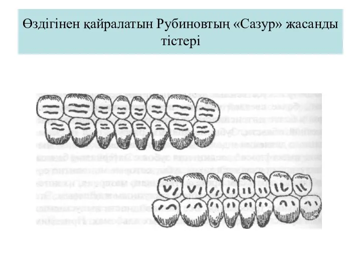 Өздігінен қайралатын Рубиновтың «Сазур» жасанды тістері